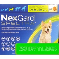 NEXGARD SPECTRA MEDIUM 7.5KG-15KG EXP 11.2024