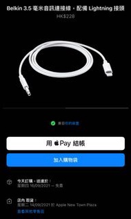3.5mm audio cable with lightning