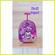 ↓ ▯ ☇◑ Kuromi trolley bag melody sanrio trolley bag children's backpack for elementary school kinde