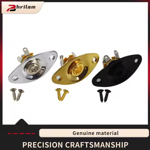Guitar 1/4" Jack Plug Oval Guitar Jack 6.35mm Guitar Jack Plate Output Input Plug Socket for Mono El