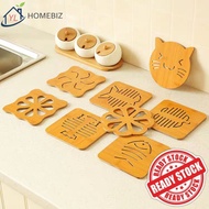 Alas Meja Kayu Anti Gelincir & Penebat Haba | Non Slip Wooden Table Mat Hot Pot Cup Bowl Dining Pad 