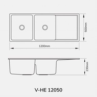 PTR Kitchen Sink Valpra 12050 + Kran Keran Tempat Cuci Piring 2 Lubang