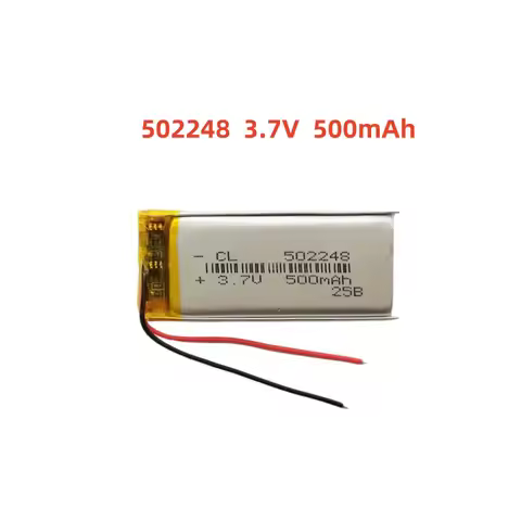 3.7V 500mAh 1.85Wh 502248 Rechargeable Polymer Li Lithium Li-po Battery For GPS Driving Camera LED L