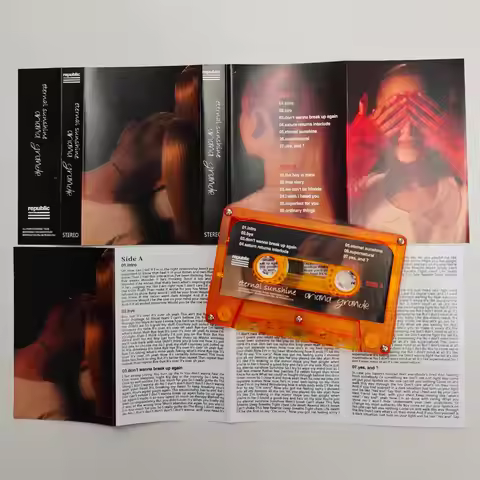 US Pop Little Red Ariana Grande Music Tape Eternal Sunshine Album Wait for your love Cassettes Cospl