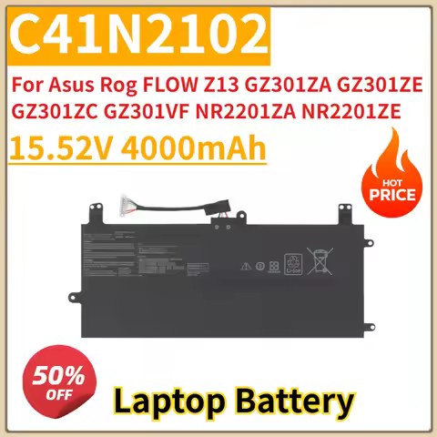 New Replacement Laptop Battery 4000mAh C41N2102 for Asus Rog FLOW Z13 GZ301ZA GZ301ZE GZ301ZC GZ301V