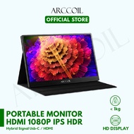 Arccoil Portable Monitor 13.3" - 15.6" Touch Hybrid Type C / HDMI 1080P IPS HDR for Phones Laptops Switch Xbox Dual Monitor