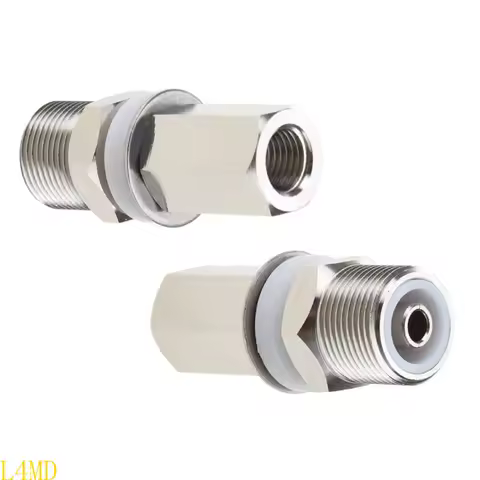 L4MD 3/8" x 24 CB Antenna Mount to SO-239 Adapter fit Hole by Heavy Chrome-Plated Brass for CB Ham R
