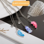 SIMPLESHOPLS 3Pcs Matching Heart Pendant Necklace, Alloy Friendship Jewelry BFF Necklaces, Friendshi