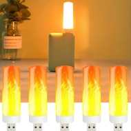 SWA 2PCS LED USB Flame Lamp Simulated Flame Effect Light