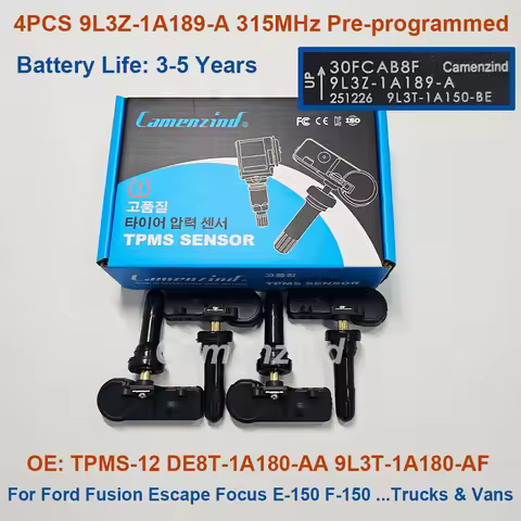 4Pcs Tire Pressure Sensor 9L3Z-1A189-A DE8T-1A180-AA 9L3T-1A180-AF For Ford Fusion Escape Focus E-15