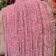 Rose Quartz Cube Shape Square 2x2 mm Long Line