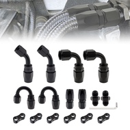 16pcs AN6 External Thread Connector Adapter Hose Separator Clamp AN Fittings Black Direct 45, 90, 18