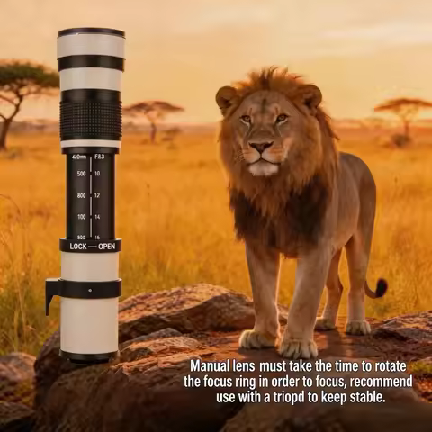 JINTU White 420-800mm F/8.3 Telephoto Lens +2x Lens 420-1600mm for Canon 1500D 1100D 1200D 1300D 200
