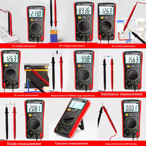 DM9205A High Precision Digital Multimeter AC DC Transistor Tester NCV Test Meter Professional