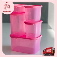 Tupperware One Touch Fresh Basic Set 2.9L 1.8L 1.1L 540ml Pink Peach Air Tight Snap Store Clear View Versatile New
