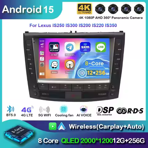 Car Radio Android 15 For Lexus IS250 IS300 IS200 IS220 IS350 2005 - 2012 Multimedia Stereo Video Pla