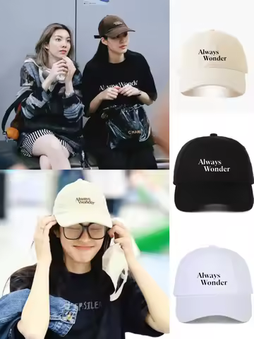 The Secret of Us LingOrm Ling Ling Kwong Same Hat AlwaysWonder Embroidered Letter Sunshade And Anti 