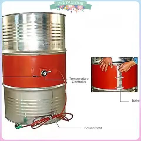 Metal Drum Heater 55 Gal Barrel Band Heater with Adjustable Thermostat Heavy Duty Silicone Rubber Gr