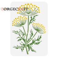 1pc Fennel Stalk Flower Painting Stencil 8.3x11.7inch Reusable Wildflower Stencil Large Flower Stenc