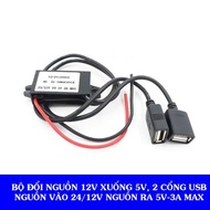 Chuyển Nguồn 12V Sang 5V. Đầu Ra 2 Cổng USB