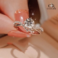 [CYTUPR] Shining Moissanite 1ct Diamond Ring Simple Elegant Ring