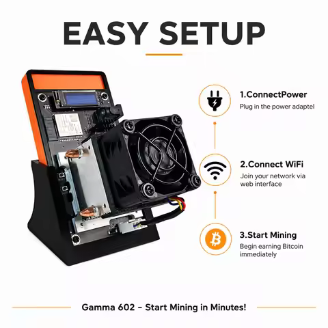 2026 Upgrade Silent Gamma 602 1.8TH/s Bitcoin Miner 35W Low Power SHA256 ASIC BTC Home Mining Machin
