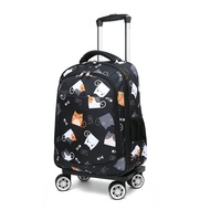 YUEBAO Cat Design Backpack Wheeled Luggage Bag Trolley Bag Short Ship Business School 4 Wheels Kids 