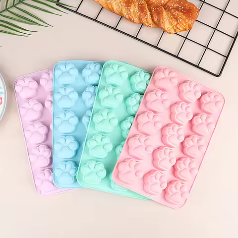 15 Holes Cat Dog Footprint Silicone Mold DIY Cake Molds Cookie Fondant Dog Cat Paw Pet Candy Cookie 