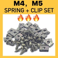 [ 1 SET / 20 SET ] M4 M5 SPRING CLIP + SCREW M4 M5 BODY SCREW SKRU CLIP COVER SET COVERSET SCREW SRL