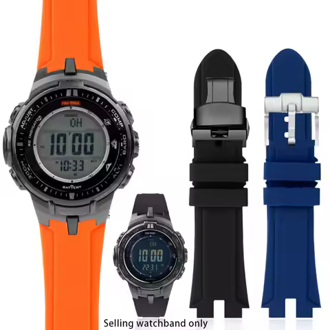 Modified silicone watch band For Casio PROTREK PRW-3100 PRW-6000 6100 PRW-3000 PRG-300 PRG-330 Soft 