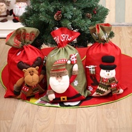 Large Three-Dimensional Linen Christmas Gift Bag Santa Claus Backpack Shape