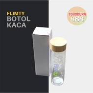 FLIMTY Glass Bottle Tumblr Drinking Shaker Aesthetic Soy Protein Chia Seed