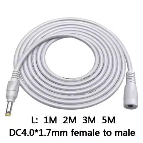 1pcs Power supply DC 4.0mm x 1.7mm Female to 4.0mm x 1.7mm Male Plug Cable adapter extension cord 2M