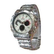 Swiss Army - Dual-Time- Jam Tangan Pria - SA-2186M Silver - Stainless Steel