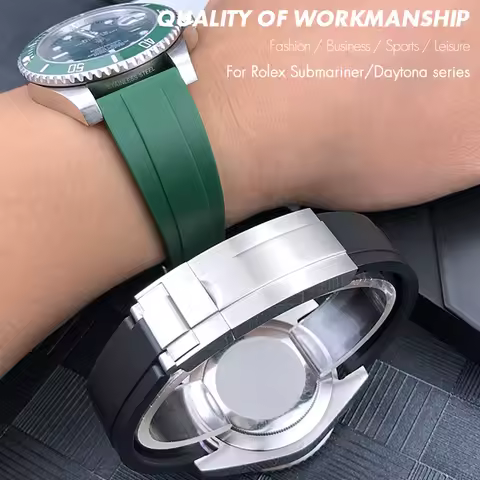 20mm 21mm Rubber Watch Band for Rolex Submariner OYSTERFLEX DEEPSEA Explorer Omega IWC Seiko Tag Heu
