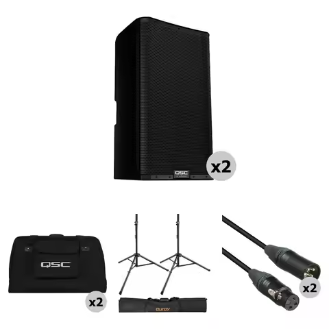 Brand New QSC K12.2 K.2 Series 12" 2000W Powered Speaker Pair with Essential Accessories Kit