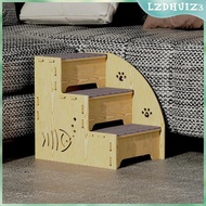 [lzdhuiz3] 3 Step Wooden Dog Stairs Pet Cat Stairs Pet Supplies Stairs for Dogs Older Dogs Bed Car