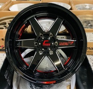 ล้อแม็ก ขอบ18 6H139.7 COSMIS TYPE-R 18x8.5 ET25 CB106 สีดท้องแดง🎏ราคาขุด4วง✅ แถมจุ๊บเหล็ก👍 มีรับประก