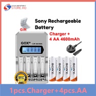 2-4pcs Sony Rechargeable Battery AA AAA 9V GP Charger 1.2V Ni-MH 4600mAh 4300mAH Original Authentic 