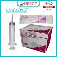 60ml / cc Catheter Tip Syringe Picagari Kateter with Tip Reducer Sterile Uniglove MDA 25pcs