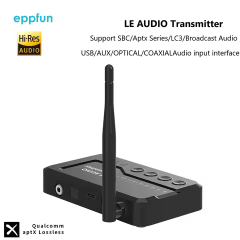 Auracast LE Audio Transmitter LC3 Lossless Bluetooth 5.4 Audio Transmitter Low Latency Type-C Wirele