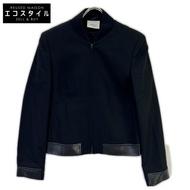 Akris Black Wool x Leather Blouson, Size 36 [Used]