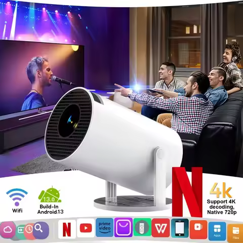 HY300 Plus+Wifi6 Projector 290ANSI Android 14 Dual BT5.0 1280*720P Home Cinema Outdoor portable HY30