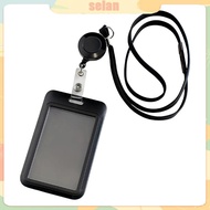 SEL Sliding Open Card Holder Retractable ABS Badge Holder with Removable Neck Lanyard For Security C