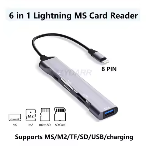 USB Type-C MS Card Reader for iPhone M2 Card Adapter Memory Stick Reader for SD/Mouse/TF Lightning R