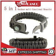 Outdoor Bracelet 5-in-1 Multifunctional Bracelet Camping Survival Adventure Rope Emergency Bracelet 