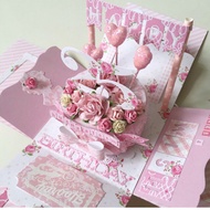 Happy 25th birthday explosion box card in pink