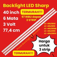 MATA SHARP 40 INCH LED TV BACKLIGHT 6 EYES 3 VOLT LC40LE18Oi LC40LE185i LC40LE185M LC40LE295i LC40LE