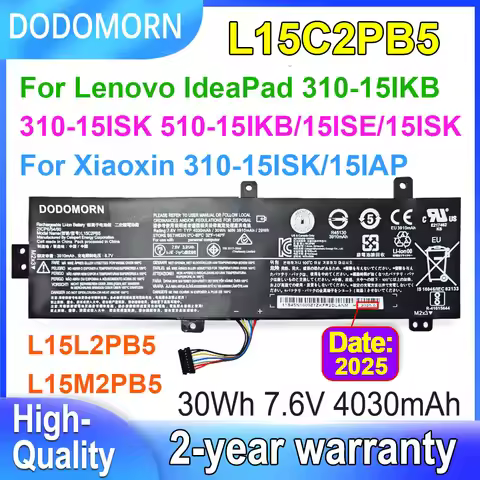 DODOMORN L15M2PB5 L15C2PB5 Battery For Lenovo IdeaPad 310-15IKB 310-15ISK 310-15IAP 510-15ISK 15ABR 
