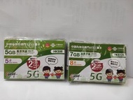 🔆 小西灣免費送貨🔆中國聯通 5日內地澳門 5G 5GB + 2GB 上網卡 數據卡 SIM卡
